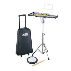 BK-3000R - Professional glockenspiel bell kit with stand, pad and trolley carrying bag