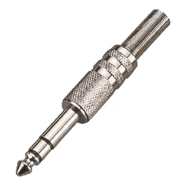 Soundsation SJ011S-B - Fém csatlakozó 6.3mm jack SZTEREO (25 db-os csomag)