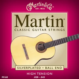 Martin M-160 húr, klasszikus, Silverplated, Ball End