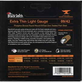BlackSmith Acoustic Phosphor Bronze, Extra Thin Light 09-42 húr
