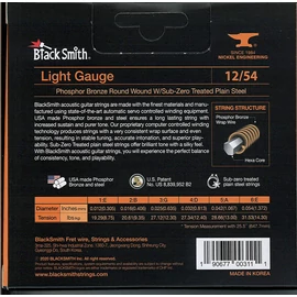 BlackSmith Acoustic Phosphor Bronze, Light 12-54 húr - 3 szett