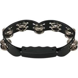 Tycoon Plastic Tambourine With Steel Jingles Black