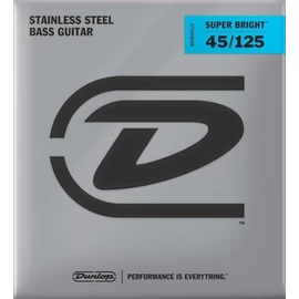 Dunlop DBSBS45125 Stainless Steel Bass Guitar Strings, Medium