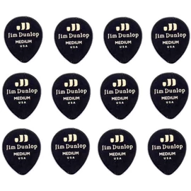 Dunlop 485P-03MD Celluloid Teardrop Black Medium Player's Pack