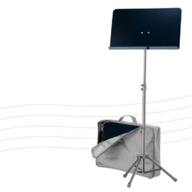 König & Meyer - kottaállvány teli pulttal, teleszkópos oszloppal, hordtáskával, fekete