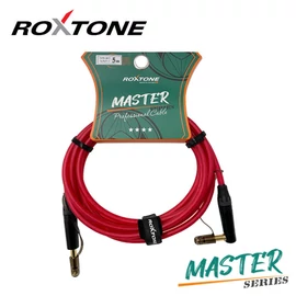Roxtone MGJJ170L5-TRD Master series 6,3 Jack - 6,3 pipa Jack professzionális gitárkábel, 5m (transparent piros)