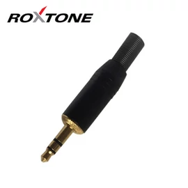 Roxtone RJ089S-BG Sztereo 3.5 aranyozott jack dugó (fekete)