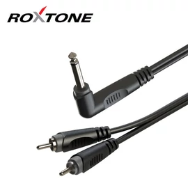 Roxtone RAYC120AL5 6,3 mono pipa jack - 2xRCA kábel, 5m