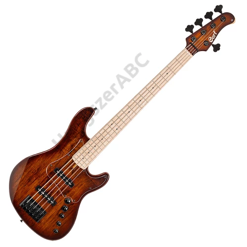 Cort GB-Fusion5-ABB with bag elektromos basszusgitár, 5 húros, deluxe félkemény tokkal, matt vintage natúr