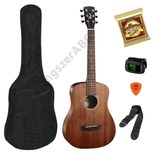 Cort ADMiniM-OP akusztikus mini gitár Szett, mahagóni, tokkal