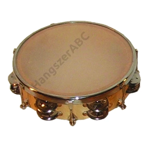 Hangolható csörgődob 6 pár csengővel, fa test, 20 cm