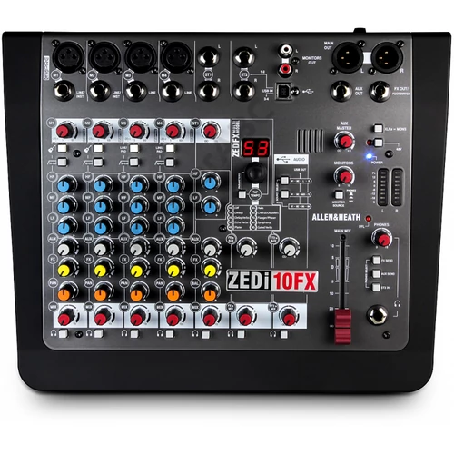Allen&Heath ZEDi-10FX, kisformátumú keverő, 4 monó/2 sztereó csatorna, 24/96 USB 4X4, effekt