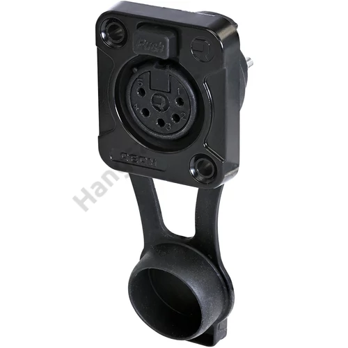 REAN 5P XLR kábelcsatlakozó mama aljzat IP65 fekete/ón - ömlesztve csomagolt