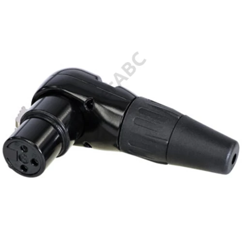 REAN 3P XLR derékszögű kábelcsatlakozó mama fekete/ezüst érintkezők