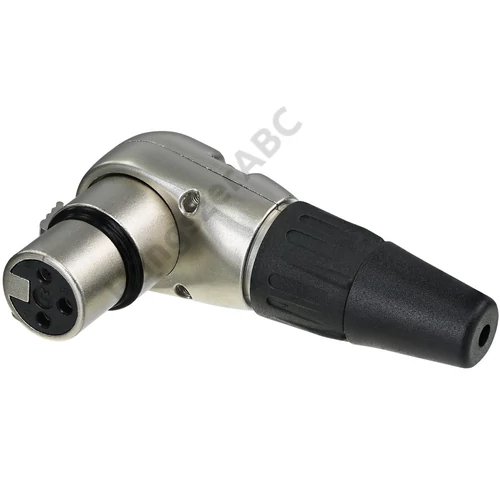 REAN 3P XLR derékszögű kábelcsatlakozó mama króm/ezüst érintkezők