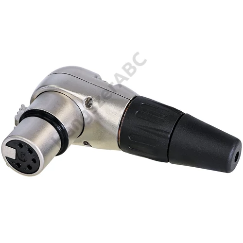 REAN 5P XLR derékszögű kábelcsatlakozó mama króm/ezüst érintkezők - ömlesztve csomagolt