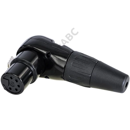 REAN 5P XLR derékszögű kábelcsatlakozó mama fekete