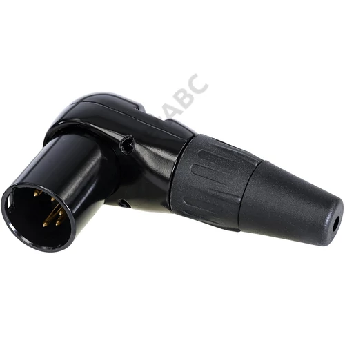 REAN 5P XLR derékszögű kábelcsatlakozó papa fekete - ömlesztve csomagolt