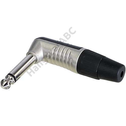 REAN Mono 6,3mm JACK, derékszögű krómozott ház, ónozott érintkezők