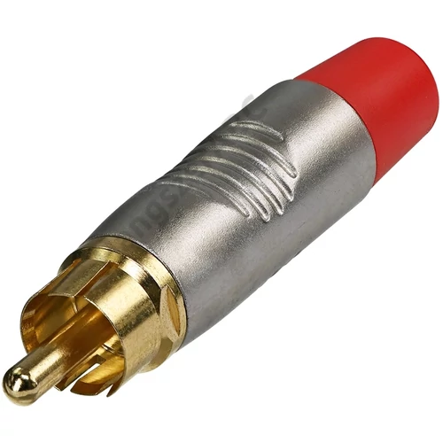 REAN RCA kábelcsatlakozó krómozott/vörös ház