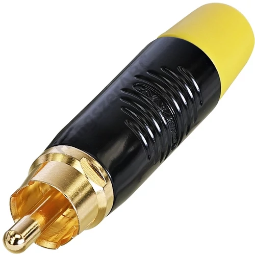 REAN RCA kábelcsatlakozó fekete/sárga ház - ömlesztett csomagolás