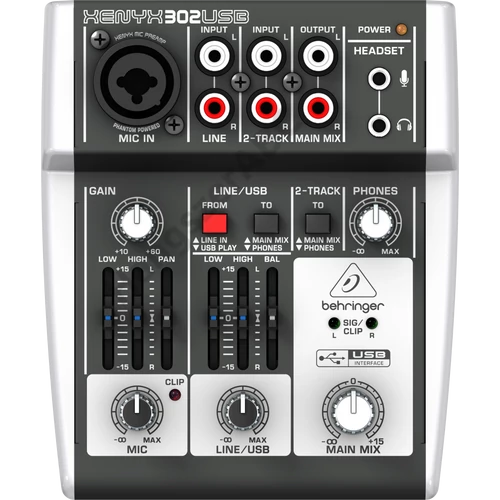 Behringer XENYX 302USB 5-Bemenetes Keverő