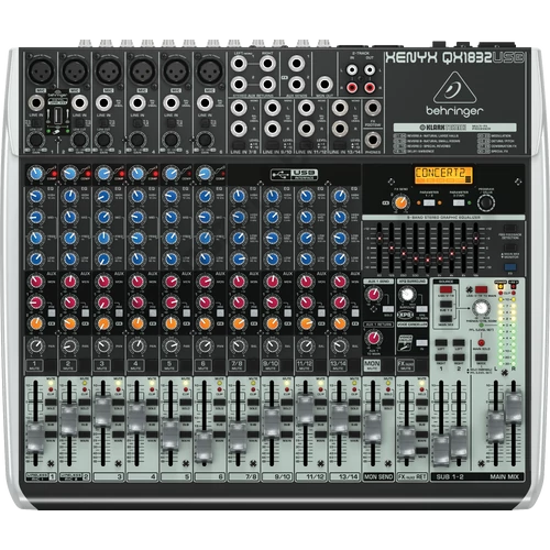Behringer Xenyx QX1832USB Effektes Keverő USB-csatlakozóval