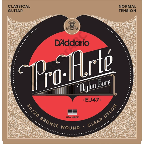 D'Addario EJ47 klasszikus gitár húrkészlet pro-arte, húrkészlet, nylon/bronz 80-20, normal tension
