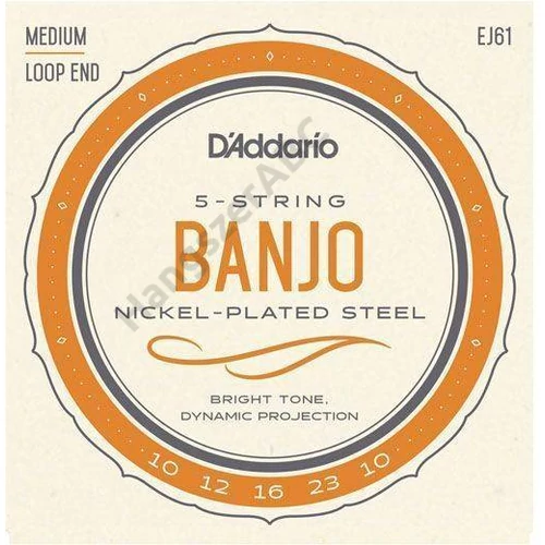 D'Addario EJ61 5 húros banjo húrkészlet 010-023, nikkel, medium gauge