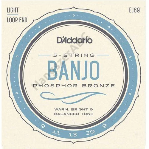 D'Addario EJ69 5 húros banjo húrkészlet 009-020, phosphor-bronze, light gauge
