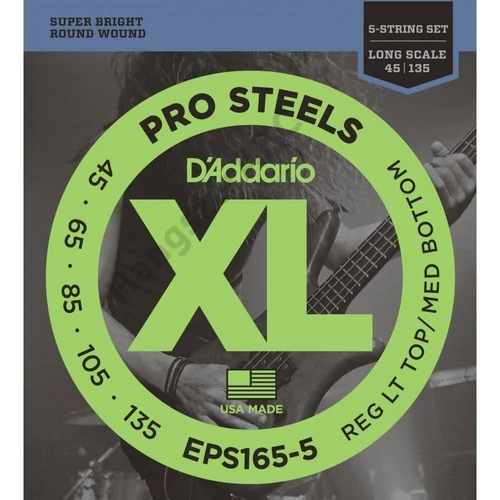 D'Addario EPS165-5 basszus gitár húrkészlet 45-135 Prosteels, széria XL long scale 5-húros