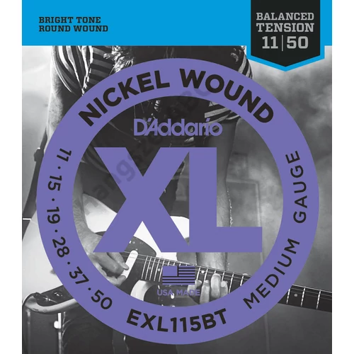 D'Addario EXL115BT elektromos gitár húrkészlet 11-50 nikkel, nickel wound, regular lite