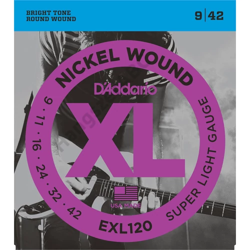 D'Addario EXL120 elektromos gitár húrkészlet 9-42 nikkel, széria XL super lite