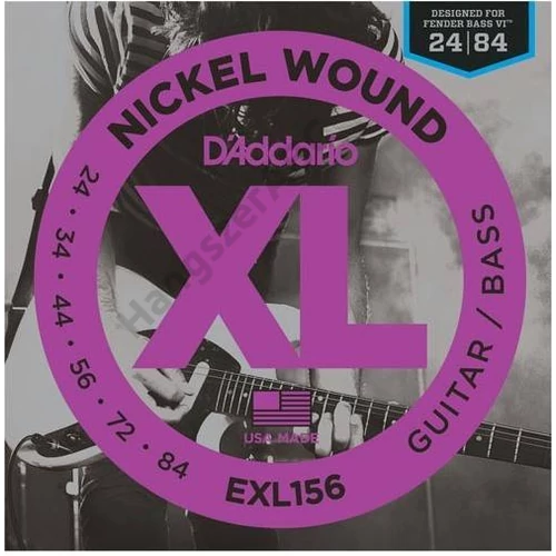 D'Addario EXL156 basszus gitár húrkészlet Fender Bass VI, húrkészlet 24-84, nikkel