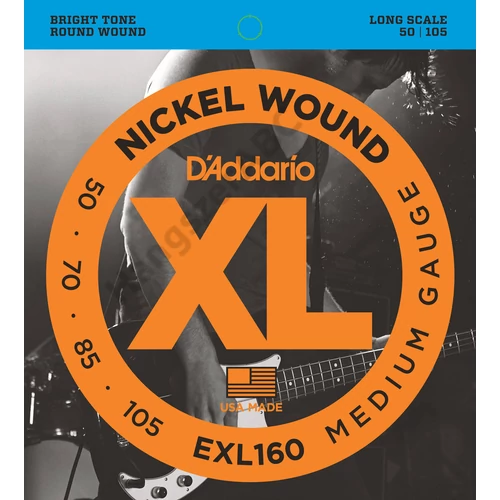 D'Addario EXL160 basszus gitár húrkészlet 50-105 nikkel, széria XL long scale