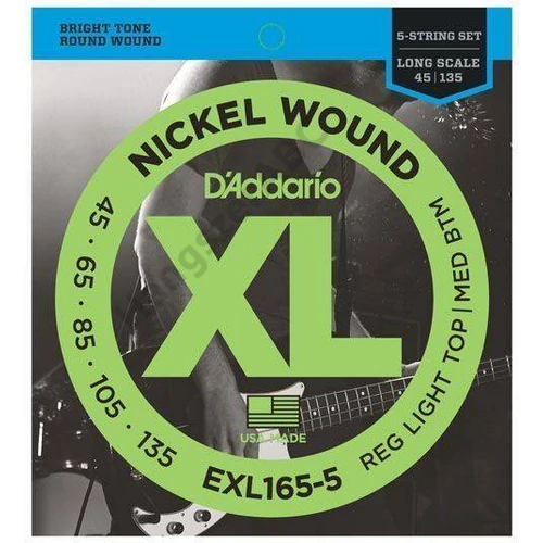 D'Addario EXL165 basszus gitár húrkészlet 45-105 nikkel, széria XL long scale
