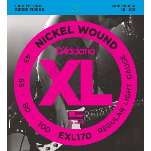 D'Addario EXL170 basszus gitár húrkészlet 45-100 nikkel, széria XL long scale