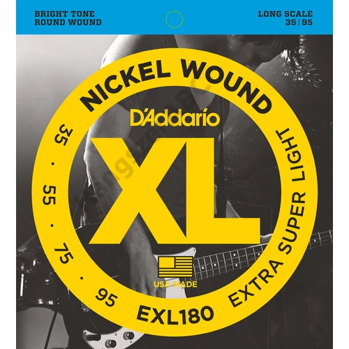 D'Addario EXL180 basszus gitár húrkészlet 35-95 nikkel, széria XL long scale