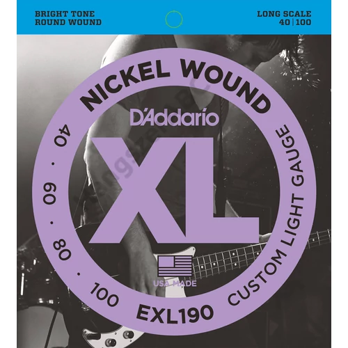 D'Addario EXL190 basszus gitár húrkészlet 45-100 nikkel, széria XL long scale