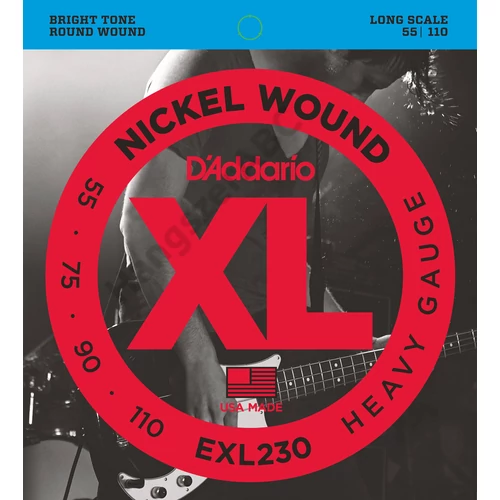 D'Addario EXL230 basszus gitár húrkészlet 55-110 nikkel, széria XL long scale