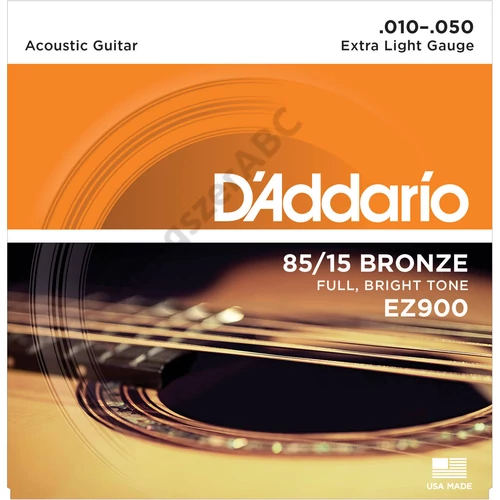 D'Addario EZ900 akusztikus gitár húrkészlet 85/15, húrkészlet 10-50 great american bronze, extra lite