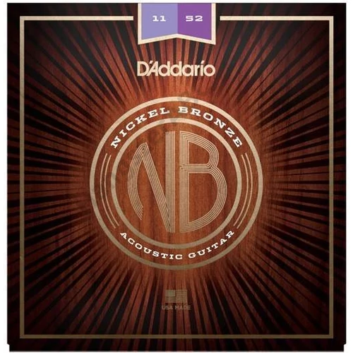 D'Addario NB1152 akusztikus gitár húrkészlet 11-52, nickel-bronze, custom light