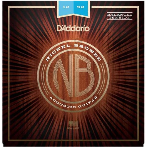 D'Addario NB1252BT akusztikus gitár húrkészlet 12-52, nickel-bronze, balance tension, light