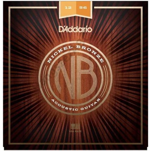 D'Addario NB1256 akusztikus gitár húrkészlet 12-56, nickel-bronze, light top / med botom