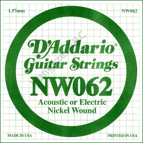 D'Addario NW062 különálló elektromos gitárhúr, nikkel, .062