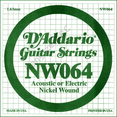 D'Addario NW064 különálló elektromos gitárhúr, nikkel, .064