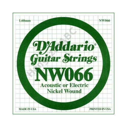 D'Addario NW066 különálló elektromos gitárhúr, nikkel, .066