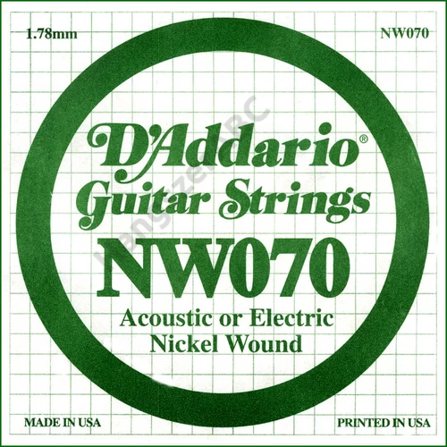 D'Addario NW070 különálló elektromos gitárhúr, nikkel, .070