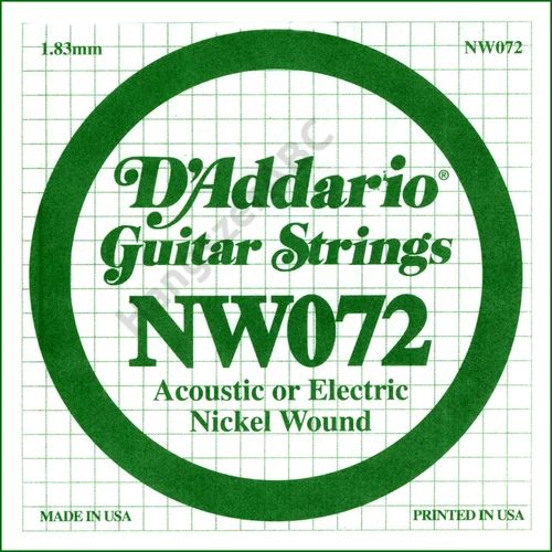 D'Addario NW072 különálló elektromos gitárhúr, nikkel, .072