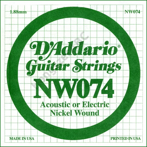 D'Addario NW074 különálló elektromos gitárhúr, nikkel, .074